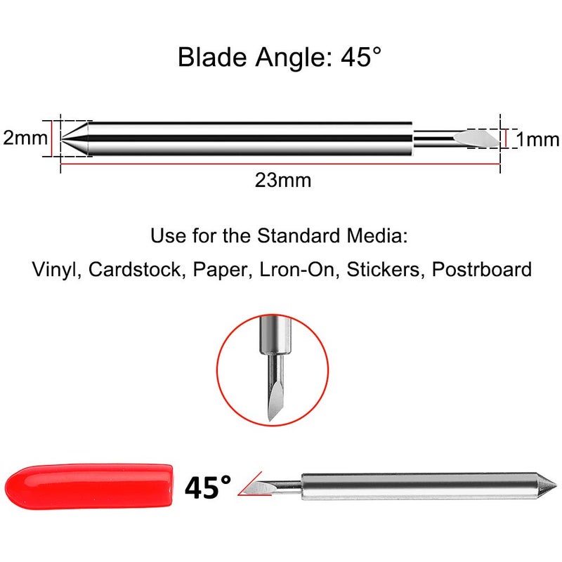 CJRSLRB 30Pcs Replacement Cutting Blades for Explore Air/Air 2/Air 3/Maker/Maker 3/Expression, 45 Degree Standard Fine Point Blade for Most Vinyl Fabric Cutting - Image 3